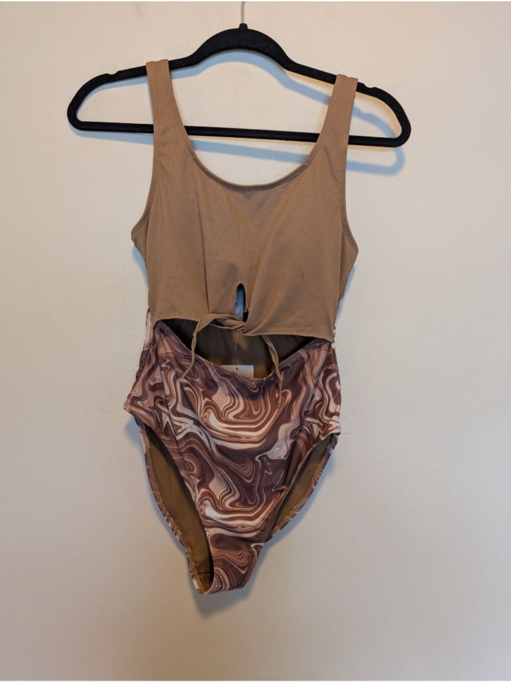 New refuge swim Cutout one Piece Brown Marble Medium Summer Suit